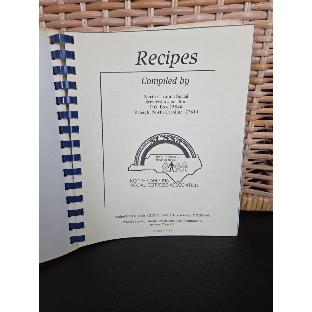 North Carolina Social Services Cookbook 1988 Vintage Spiral Regional Contributor